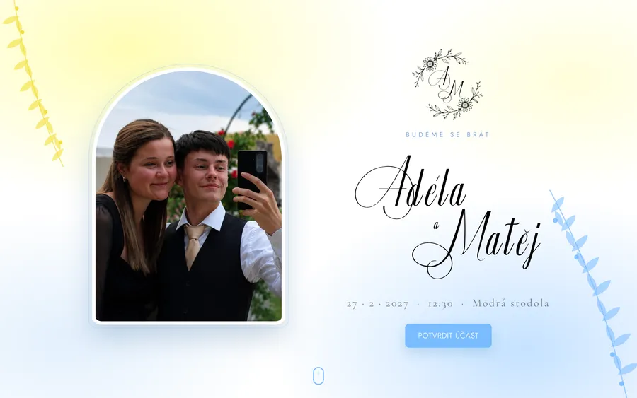 Svatební web svatba.matthedev.cz