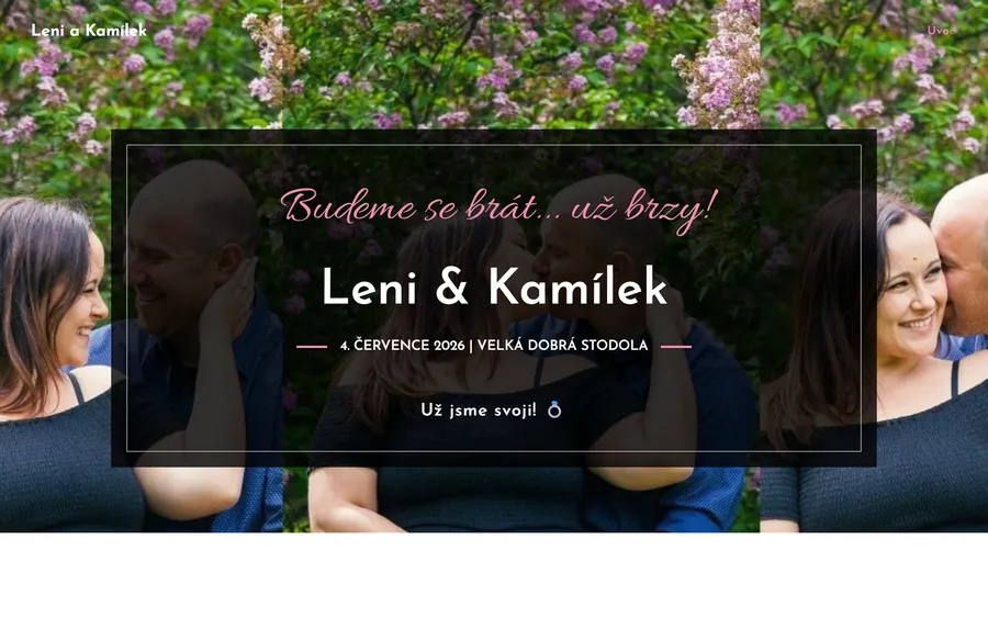 Svatební web Leni a Kamílka